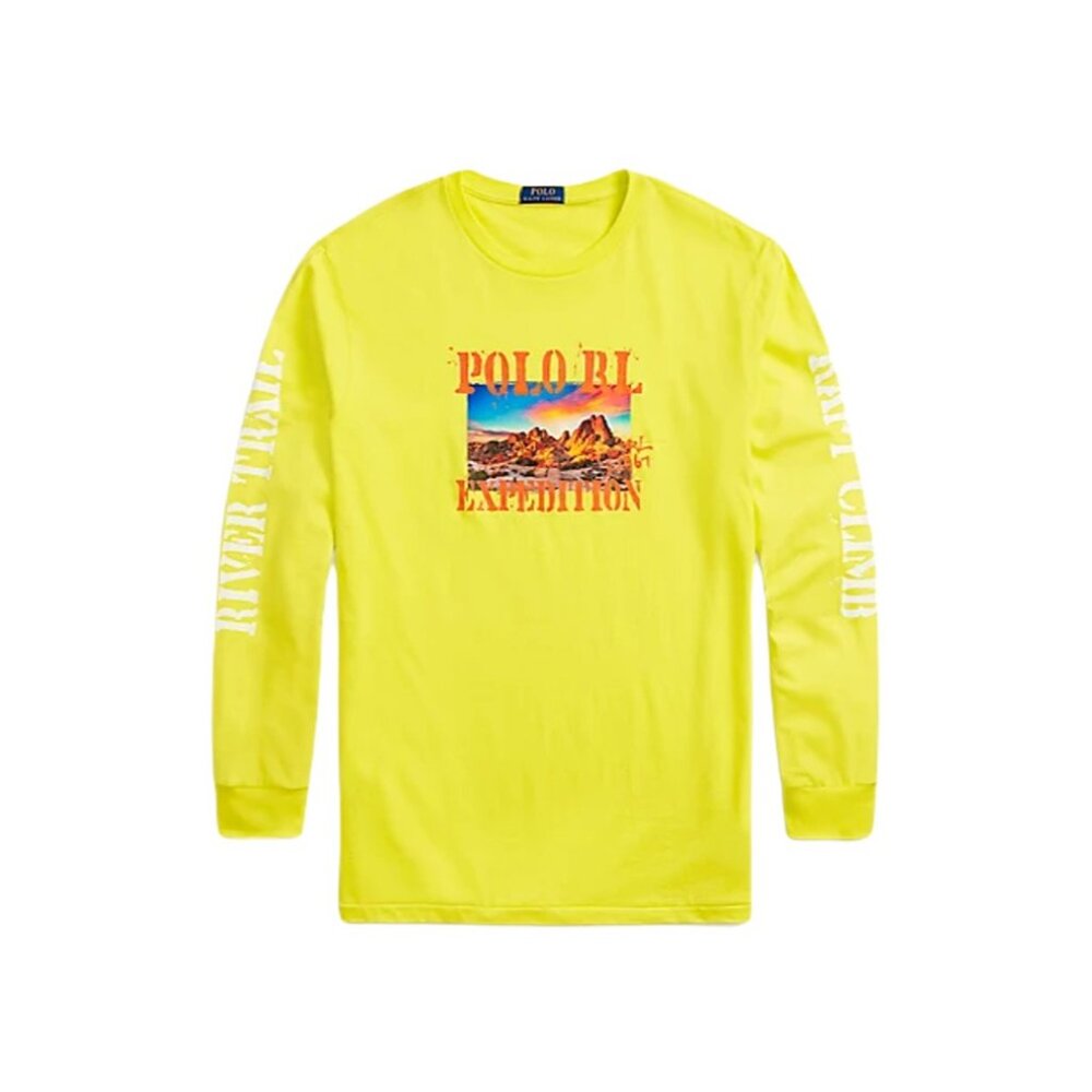 Polo Ralph Lauren Mens Big & Tall 2XLT Yellow Expedition Desert Graphic T-Shirt